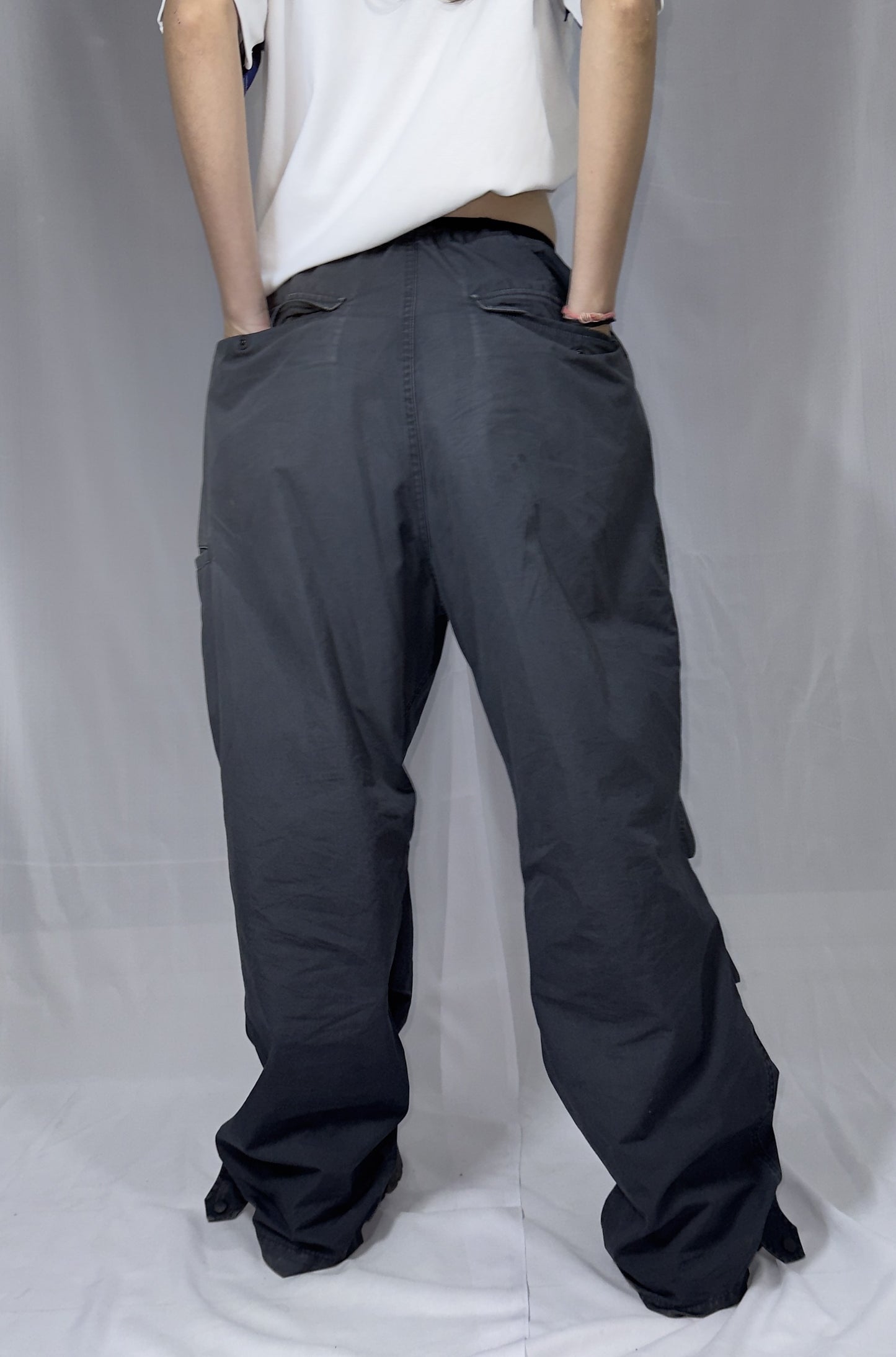 DARK GREY CARGO IS AVAILABLE FROM UNI QLO IN ELASTIC SIZE