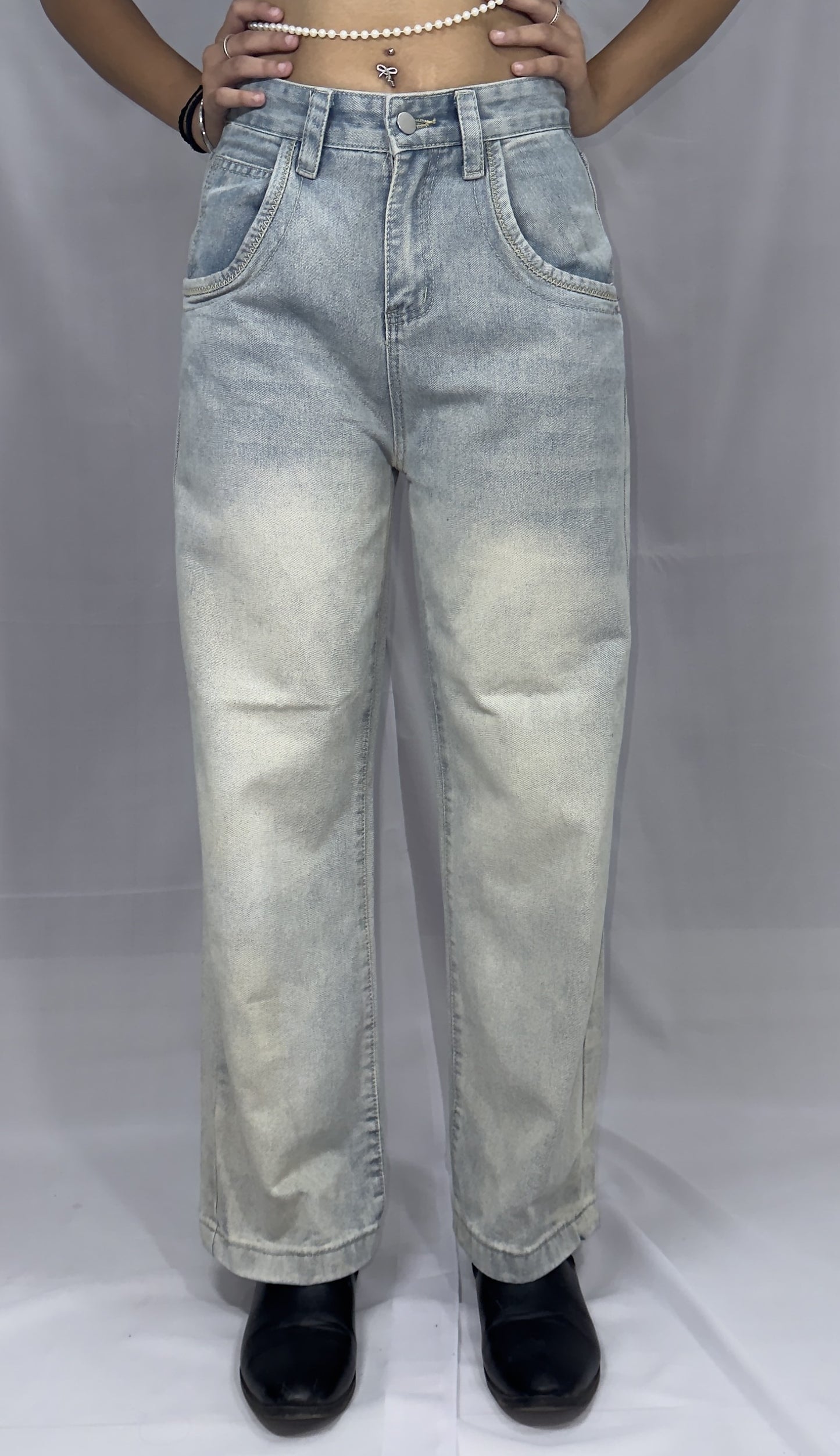 SKY BLUE WASHED JEANS IS AVAILABLE IN SIZE S/28-30