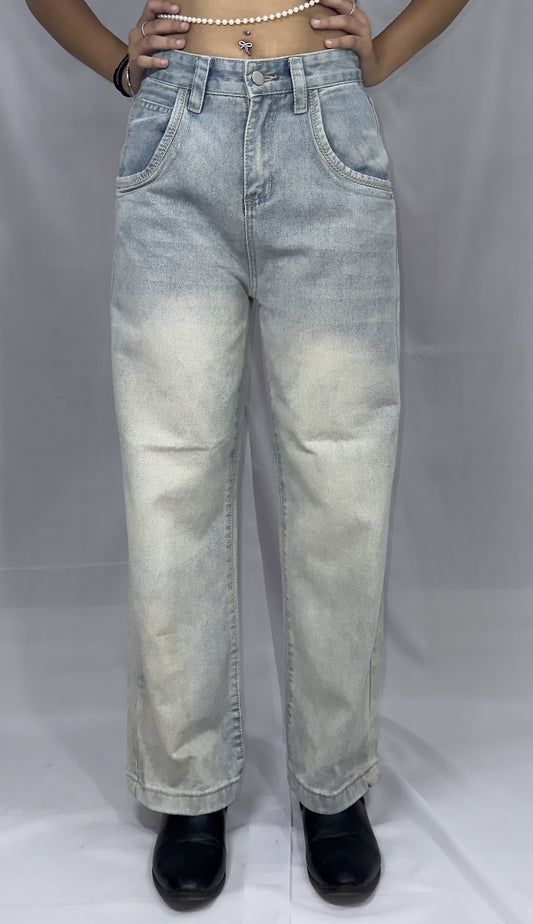 SKY BLUE WASHED JEANS IS AVAILABLE IN SIZE S/28-30