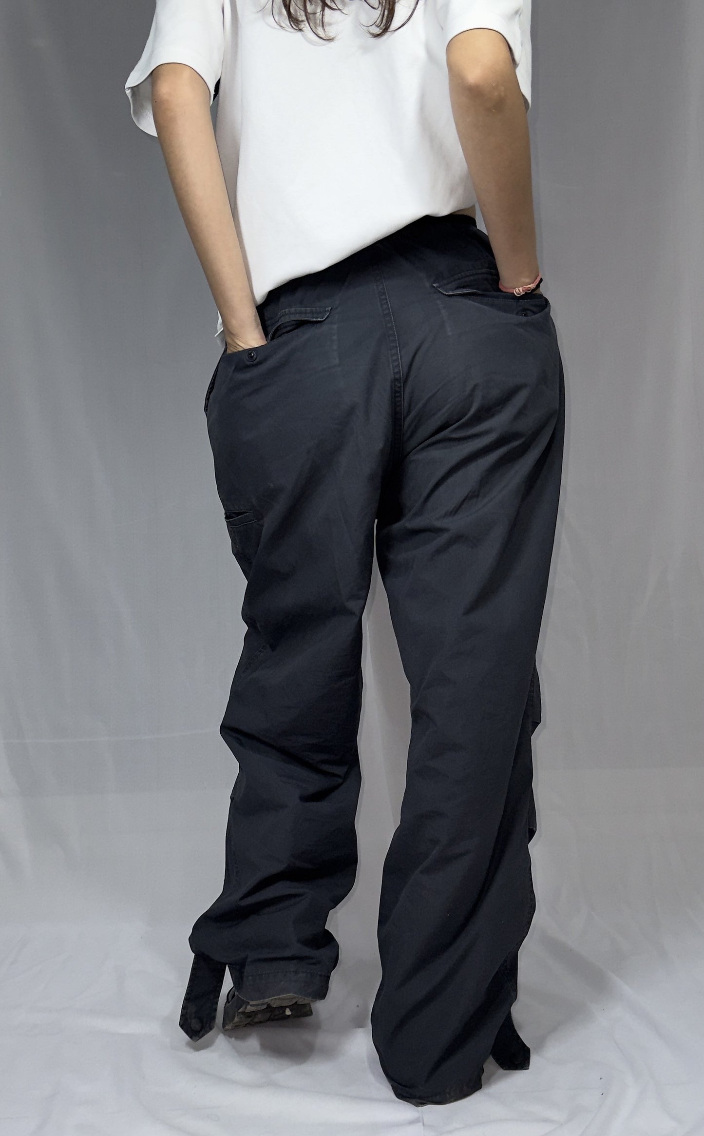 DARK GREY CARGO IS AVAILABLE FROM UNI QLO IN ELASTIC SIZE