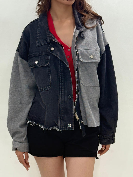 DUAL TONE CROP JACKET